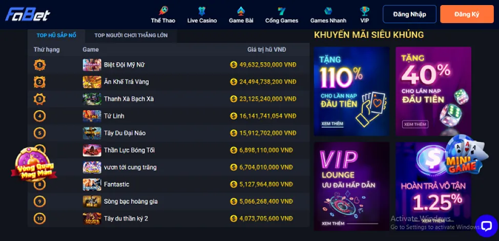 Chương trình VIP WinVN chính thức cho người chơi Slot